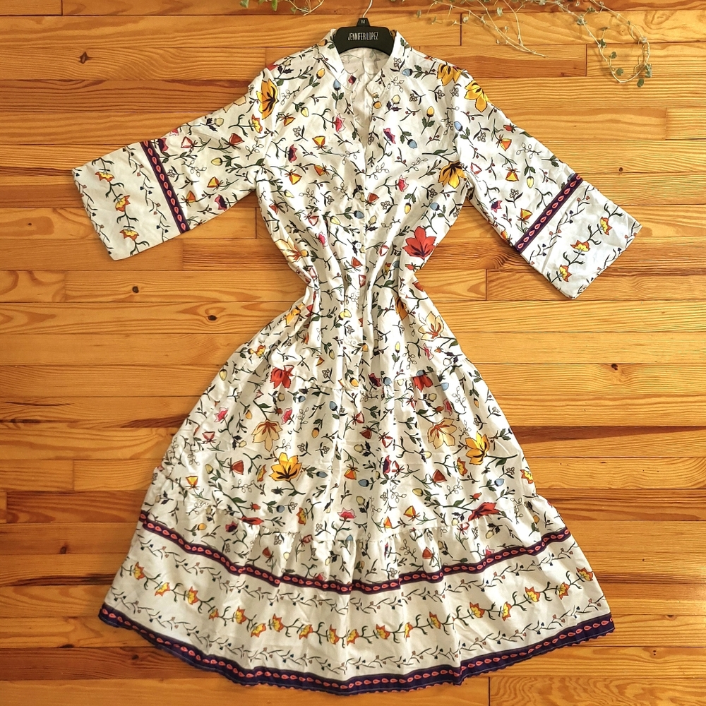 To My Lovers Maxi Dress Tiered Button Liberty Floral and Paisley - size medium
